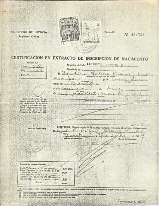Certificado de nacimiento