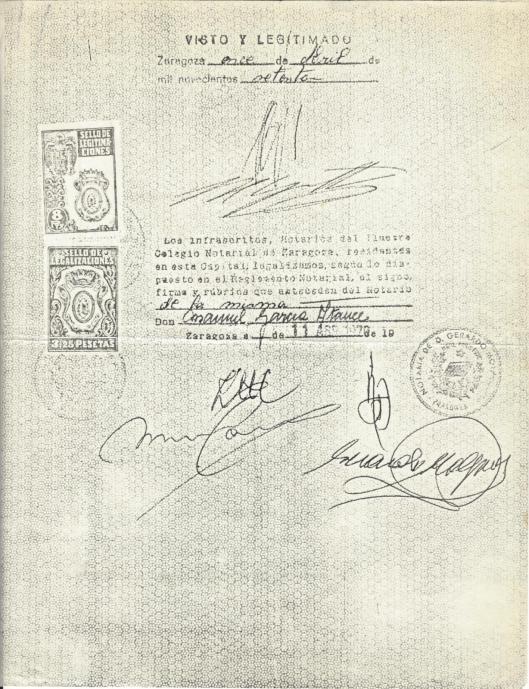 Certificado de nacimiento (segundo documento)